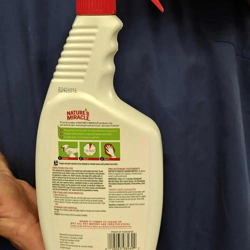 Nature's Miracle Bird Cage & Surface Cleaner, 24 fl Oz (Pack of 1)